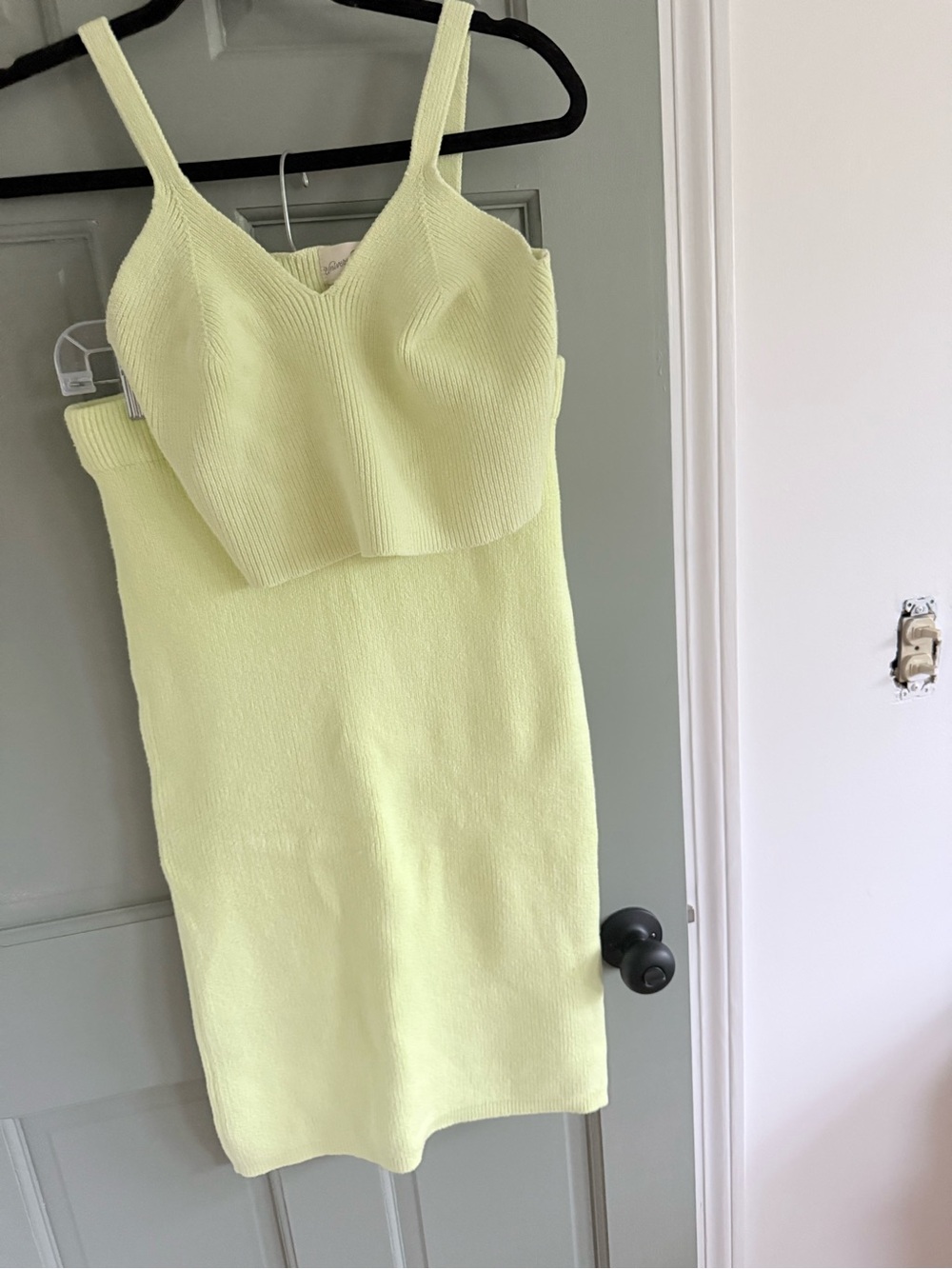 Universal Thread Bright Yellow Ribbed Midi Skirt